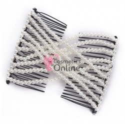 Accesoriu tip glamour pentru prins parul din metal cu pini de insertie PZS011NN - Alba